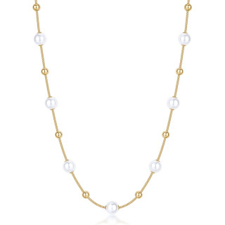 Elegantní perlový náhrdelník z chirurgické oceli BPC49