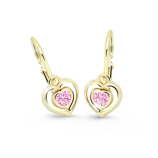 Dětské náušnice srdíčka Cutie Jewellery C2752Z-pink