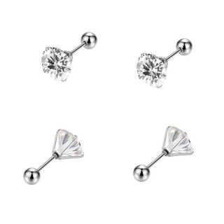 Náušnice se zirkony pecky z chirurgické oceli WJHE1244-White