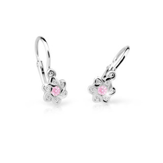 Náušničky pro miminka bílé zlato Cutie C2149B-Pink