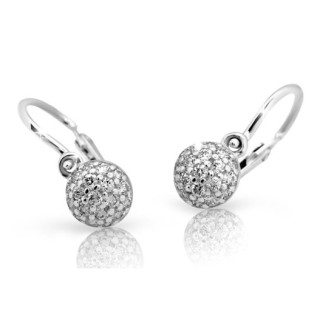 Dětské náušnice z bílého zlata Cutie Jewellery C2150B CZ White