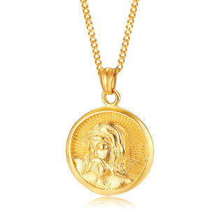 Ocelový náhrdelník hlava pána Ježíše Krista JCFPN1308