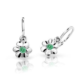 Dětské naušničky z bílého zlata Cutie Jewellery C1736B-Green
