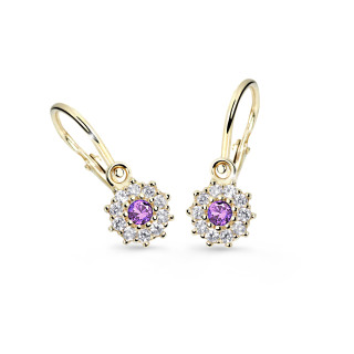 Zlaté dětské náušnice Cutie Jewellery C2749Z-Ametyst