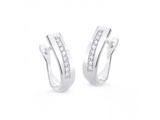 Visací náušnice z bílého zlata Z8018B