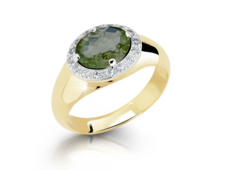Zlatý prsten s přírodním vltavínem – český drahokam v luxusním zlatě Z9003-1892-VL-X-1