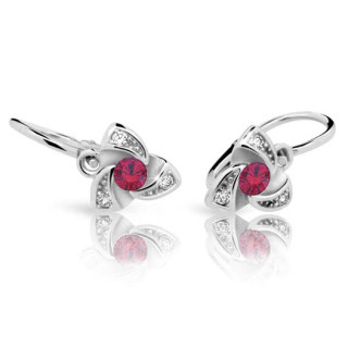 Náušnice bílé zlato Cutie C2203-B Ruby Dark