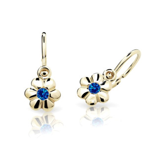 Dětské naušnice zlaté Cutie Jewellery C1736Z-Blue Dark