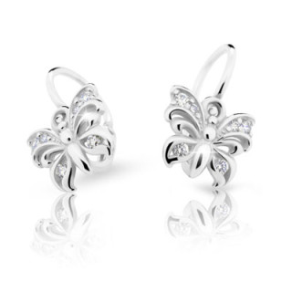 Dětské náušnice Cutie Jewellery C2226B CZ White - Bílé zlato 585/000
