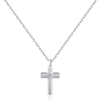 Ocelový přívěsek křížek a řetízek Brosway Backliner BBC04