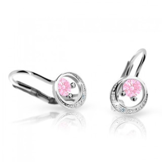 Dívčí zlaté náušnice Cutie C1977B-Pink