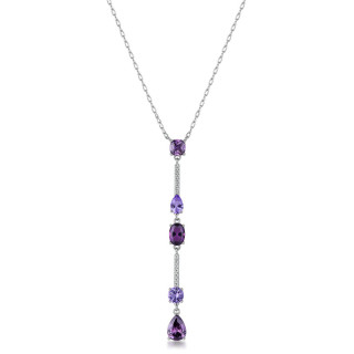 Stříbrný náhrdelník se zirkony Brosway Fancy Magic Purple FMP131