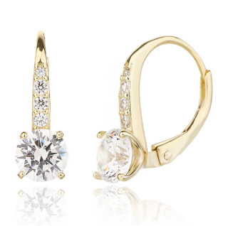 Stříbrné visací pozlacené náušnice se zirkony 31362000001