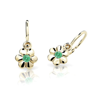 Dětské naušnice zlaté Cutie Jewellery C1736Z-Green