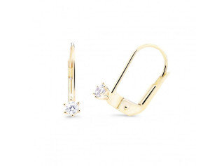 Visací zlaté náušnice s diamanty DZ8020-55-00-X-1