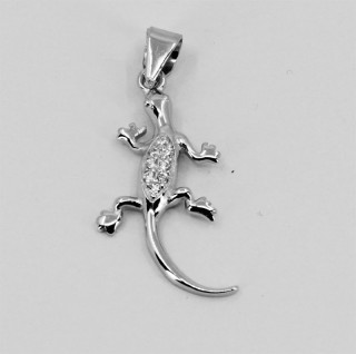 Stříbrný přívěsek ještěrka se zirkony 309884003