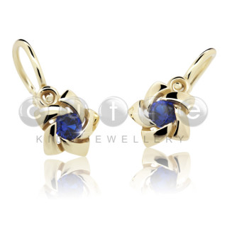 Náušnice pro děti zlaté Cutie C2201Z Blue Dark Spinel