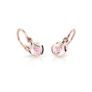 Zlaté náušnice pro miminka C2224R-Pink