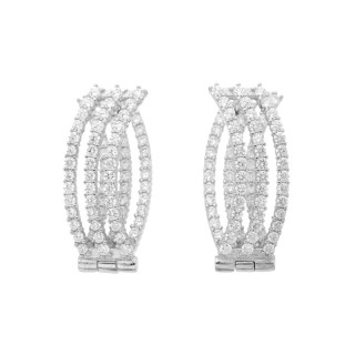 Elegantní stříbrné náušnice se zirkony 305107007