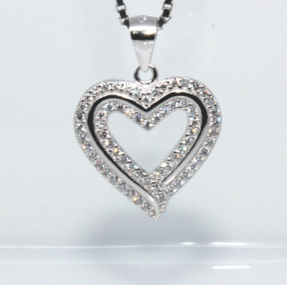 Stříbrný přívěsek srdce 307617