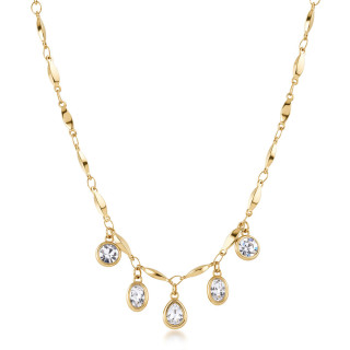 Zlatý náhrdelník s kamínky z chirurgické oceli Brosway Symphonia BYM202