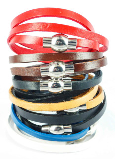 Dámský kožený náramek 056