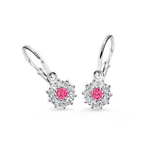 Náušnice pro miminko z bílého zlata Cutie Jewellery C2749B-Tcf Red