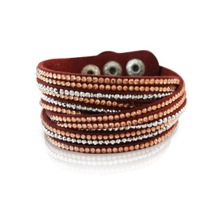 Trendy kožený náramek Inori INBR135RED