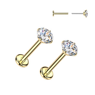 Pozlacené titanové náušnice s moissanity SEMITLE01-GD