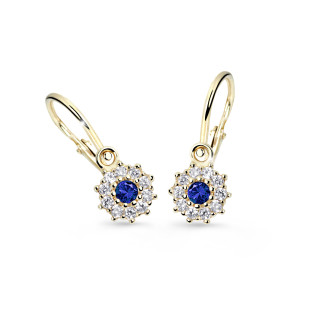 Zlaté dětské náušnice Cutie Jewellery C2749Z-Blue Dark