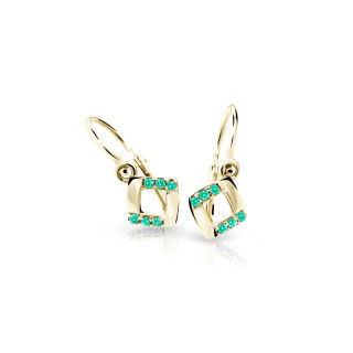 Zlaté dětské náušnice C2268Z-Mint Green