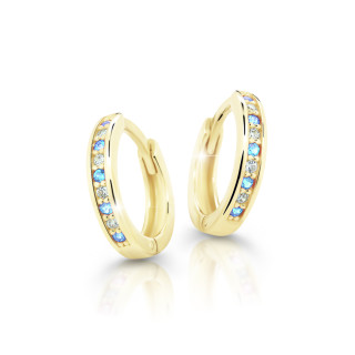 Zlaté náušnice kroužky Cutie Jewellery C3342Z-Arctic Blue