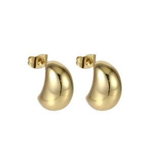 Stylové pozlacené náušnice z chirurgické oceli slzy MESS76