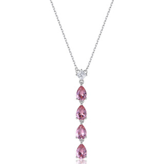 Stříbrný náhrdelník se zirkony Fancy Tender Pink FTP04