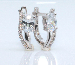 Náušnice se zirkony stříbrné 307290