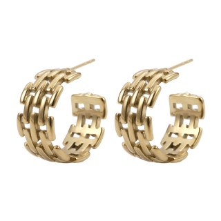 Moderní pozlacené náušnice z chirurgické oceli MESS55GD