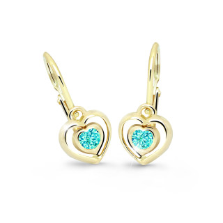 Dětské náušnice srdíčka Cutie Jewellery C2752Z-Mint Green