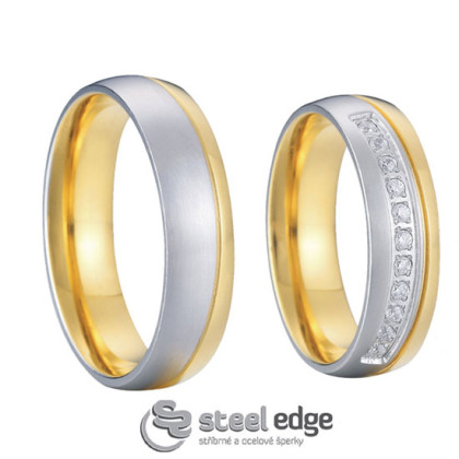 Luxusní ocelové snubní prsteny SPPL005