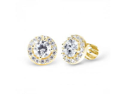 Zlaté náušnice na šroubek Z60168Z-White