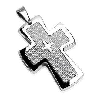 Přívěšek kříž z chirurgické oceli Spikes-SESSP-8841