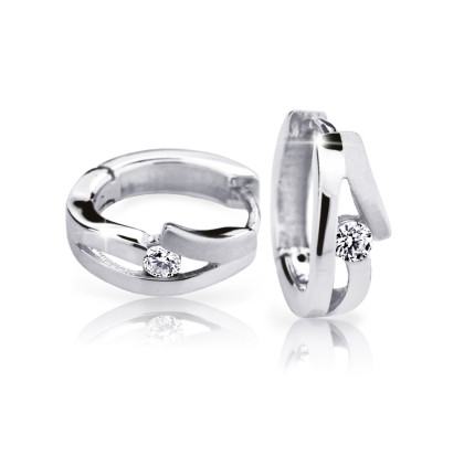 Náušnice kroužky z bílého zlata s diamanty DZ6483-2026-80-00-X-2