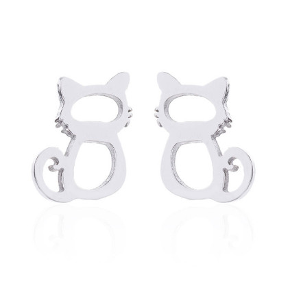 Ocelové náušnice dámské WJHE232 - Kočky
