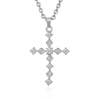 Ocelový náhrdelník s křížem WJHC1863ST