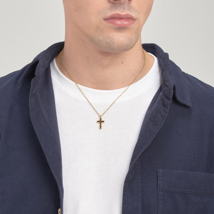 Zlatý ocelový náhrdelník pro muže Brosway Backliner BBC08