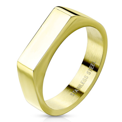 Zlatý pečetní prsten pro ženy chirurgická ocel SERM7686G