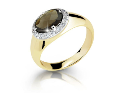 Elegantní zlatý dámský prsten s drahokamem záhněda Z9003-1892-ZA-X-1
