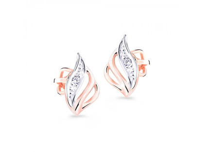 Náušnice z růžového zlata se zirkony Z8024-30-10-X-R4