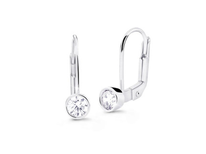 Visací náušnice z bílého zlata s diamanty DZ8017BKL