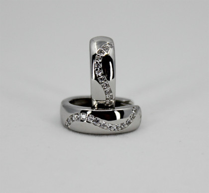 Stříbrné náušnice se zirkony kroužky 312674001