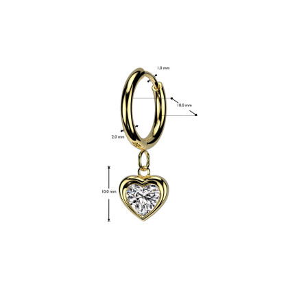 Kruhové náušnice z chirurgické oceli se srdíčkem SESE4654